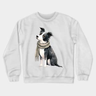 Border collie winter dog Crewneck Sweatshirt